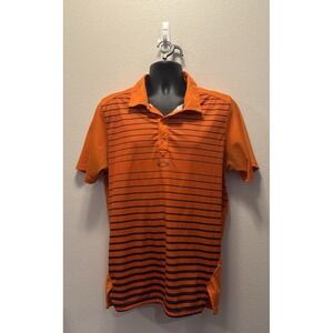 Oakley Golf Polo Orange/ Black Short Sleeve‎ Athletic Mens Size Large Golf